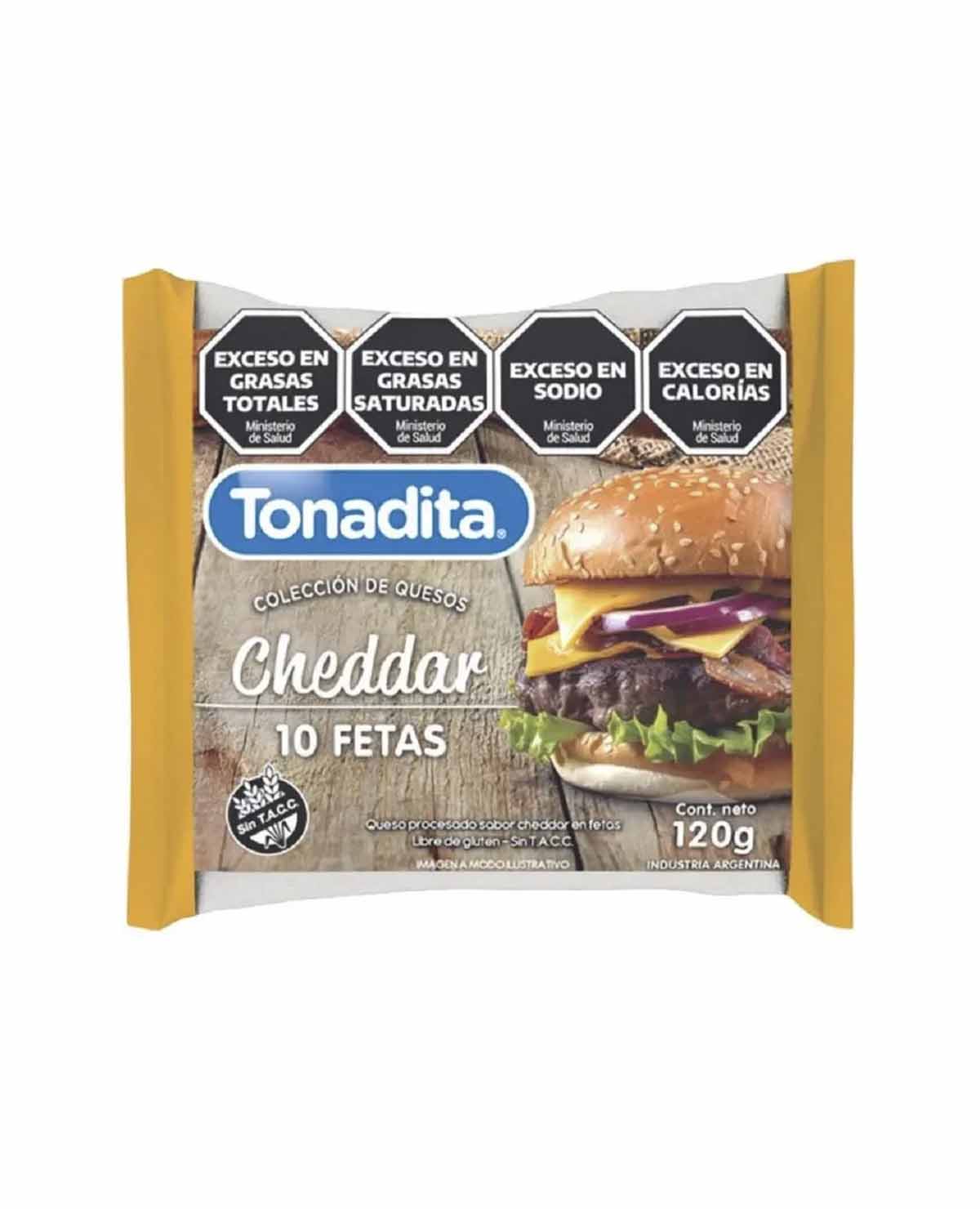 Queso Cheddar Tonadita En Fetas x 120 Gr